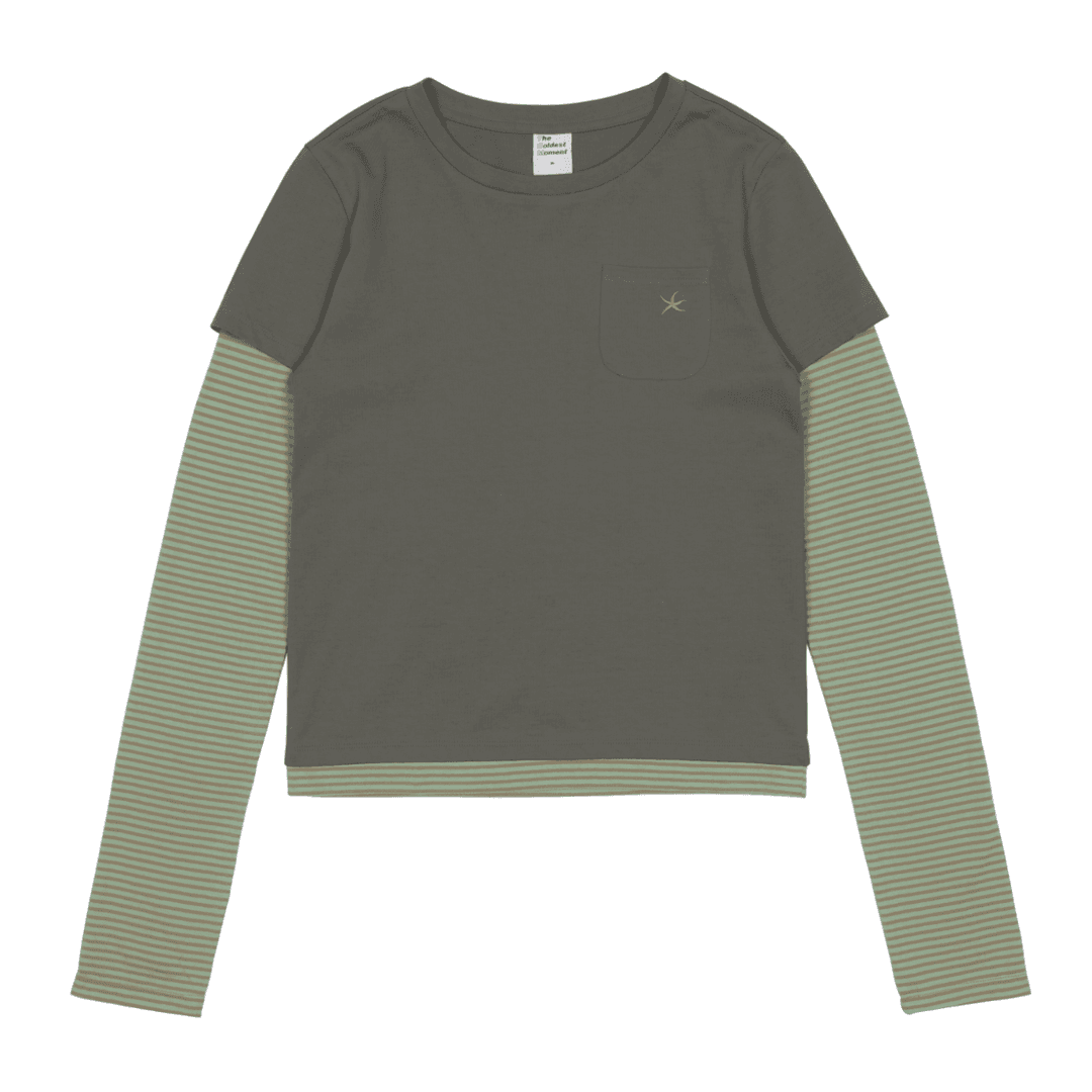 TCM stripe layered long sleeve (green) (9/12 예약배송)