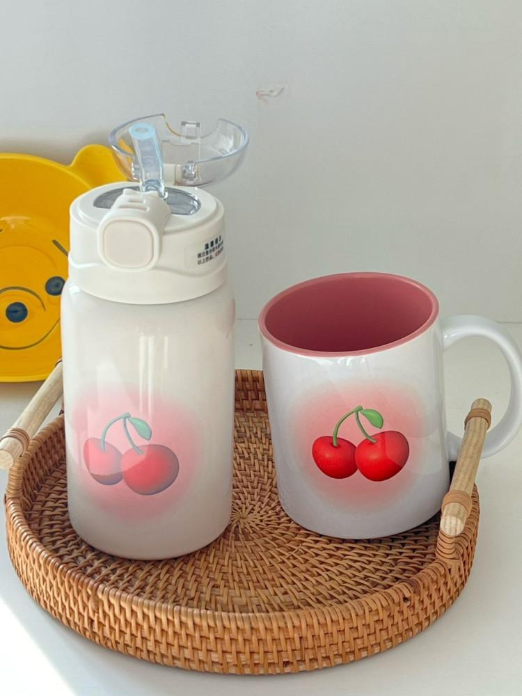 체리1+1set 보온병 빨대텀블러 머그컵