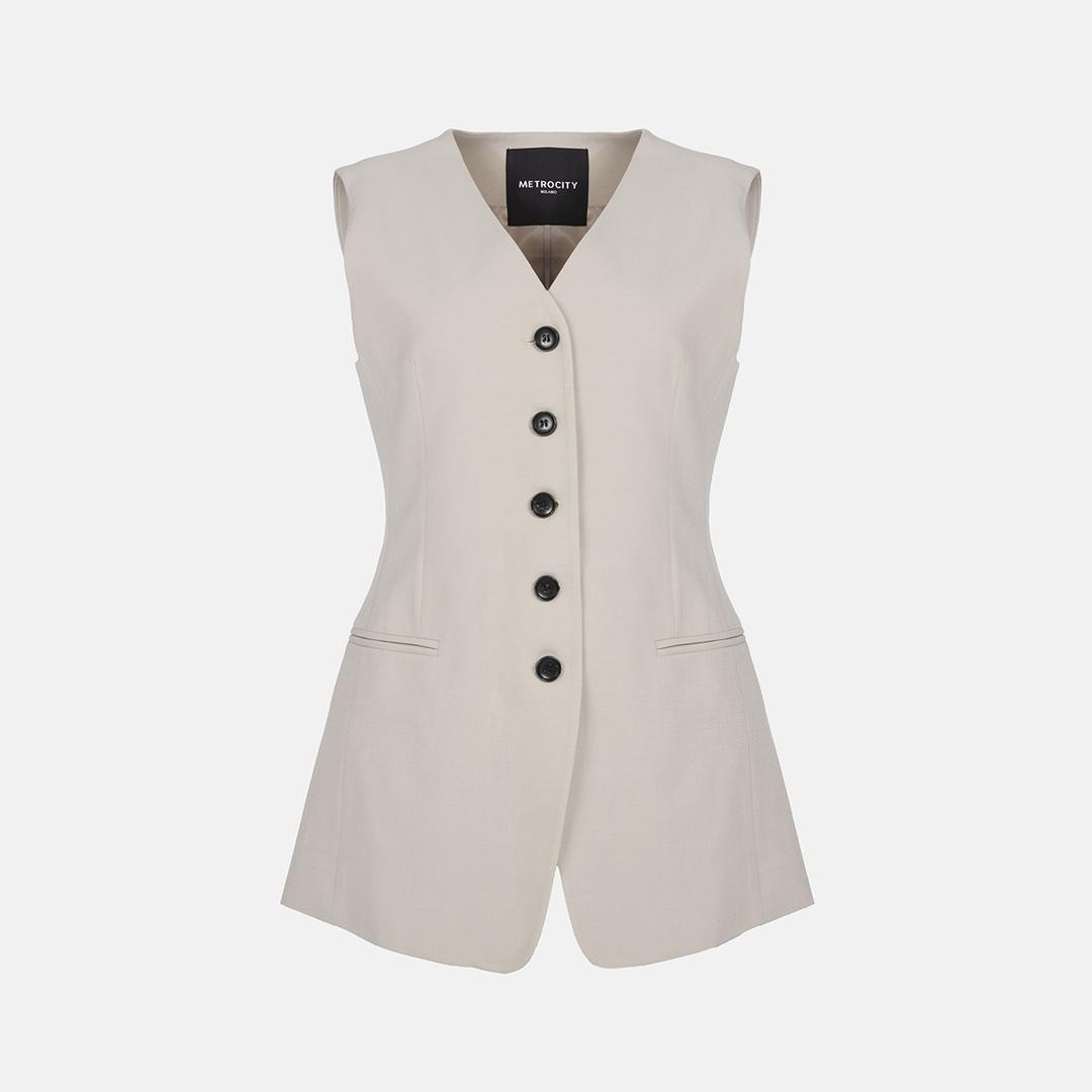 Button-up Wool Vest M243CV0616B