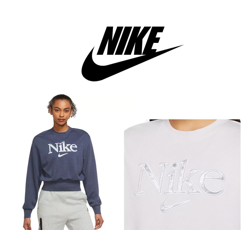 나이키 오버핏 벨벳 로고 기모 맨투맨 여성용 미국직구