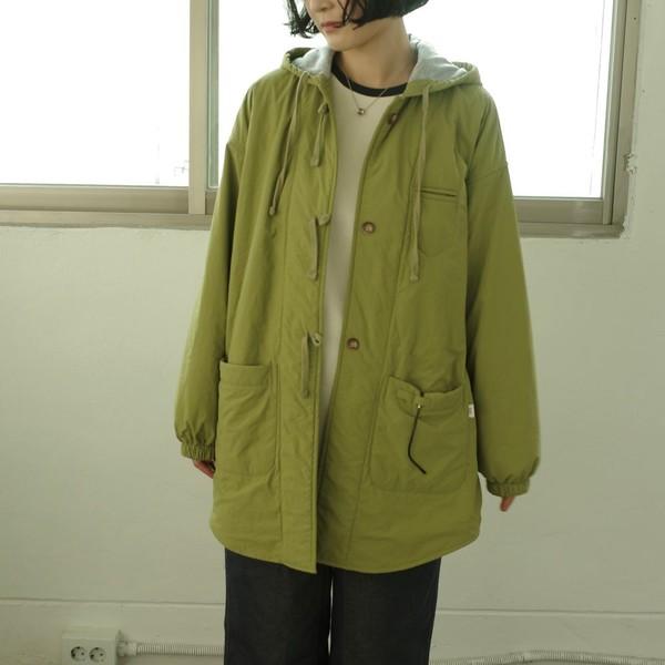 Padded hood jacket / Olive