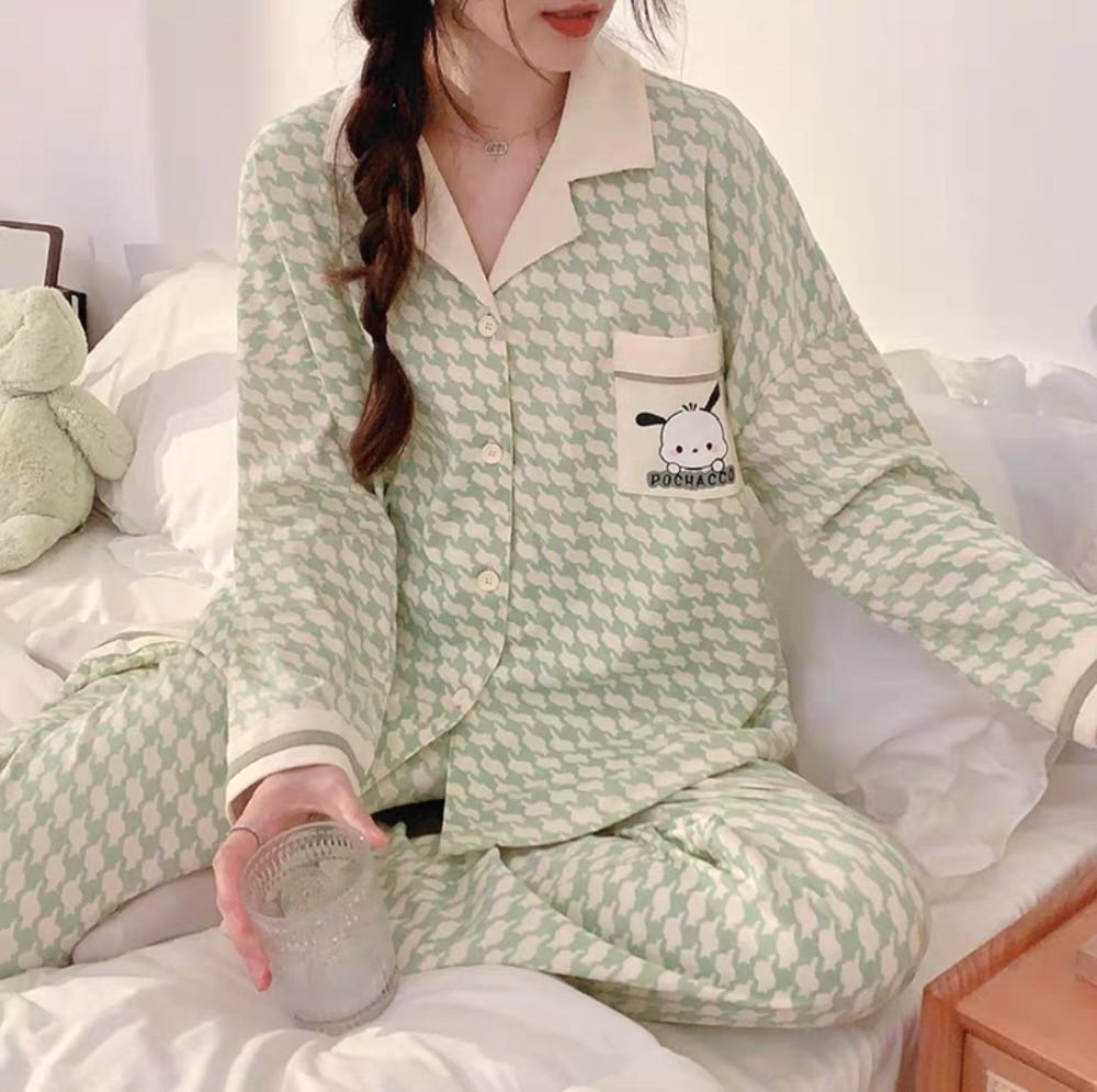 포인트 포차코 봄 가을 긴팔 잠옷 파자마 홈웨어 세트