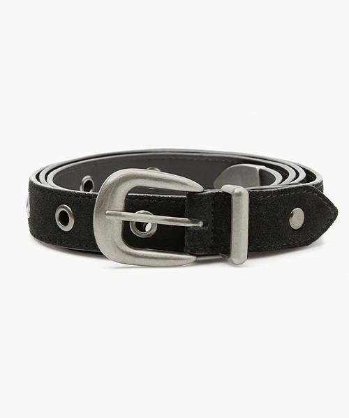 웨스턴 펀칭 벨트 - 스웨이드 블랙