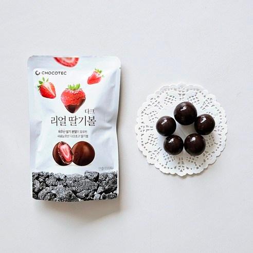 제주도 리얼 딸기볼 다크 초코볼, 40g, 8개 - 다크 초콜릿 | 쿠팡