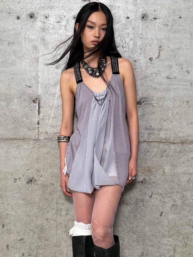 Double Punch Punk Swing Loose A-Line Sleeveless