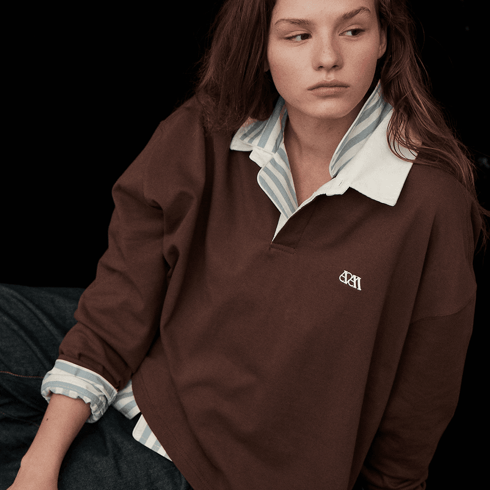 [AVAM] Rugby Collar T-Shirt_Brown