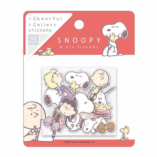 크럭스 cheerful 콜렉트 조각 스티커 : 스누피와 친구들 레드