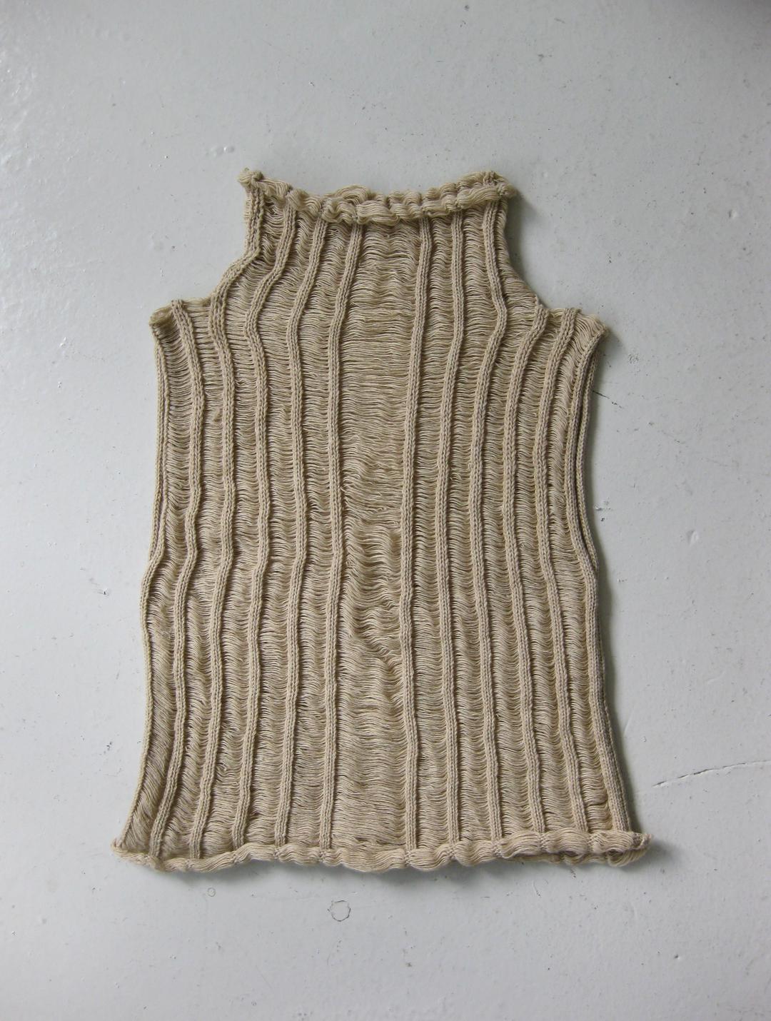 Ladder knit vest (beige)