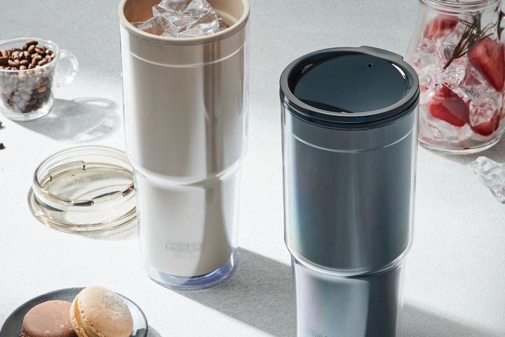 더블월 차량용 콜드컵 2개 커플세트 900ml_네이비/베이지 (총2개)(HAP502S2)