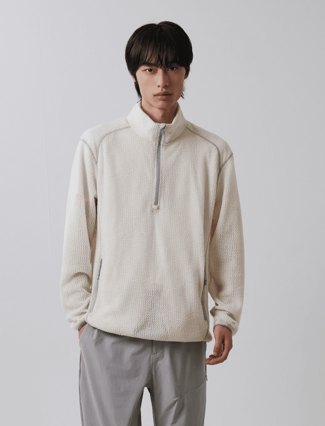 [25FW] 어반사이드 플랩 90 폴라텍 알파 다이렉트 하프집 롱 슬리브 아이보리