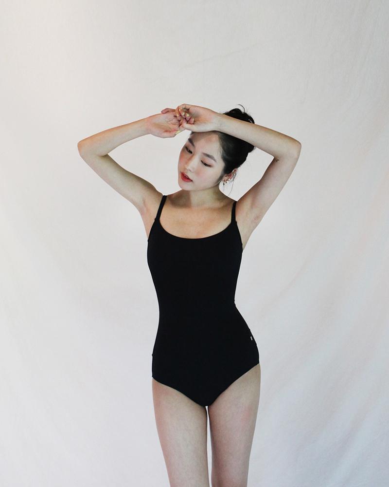 LTD005C-4 emilie camisole leotard JET BLACK