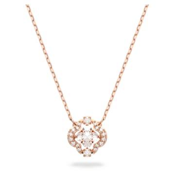 Swarovski Sparkling Dance 네크리스, 화이트, 로즈골드 톤 플래팅