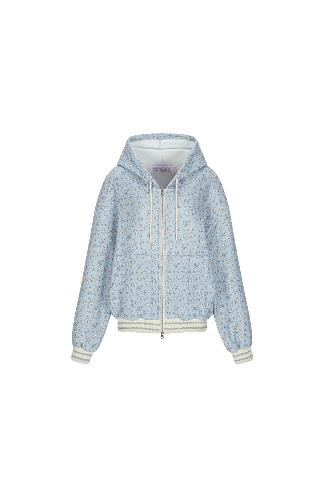 [ 12월 말 출고 ] RABBIT fluffy hoodie babi blue