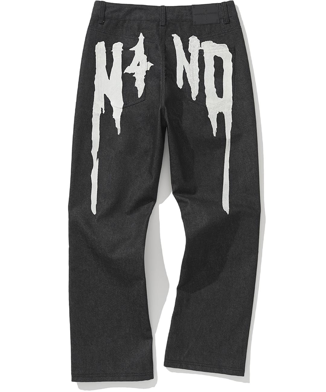 N4ND Drip Logo Denim Pants - Black