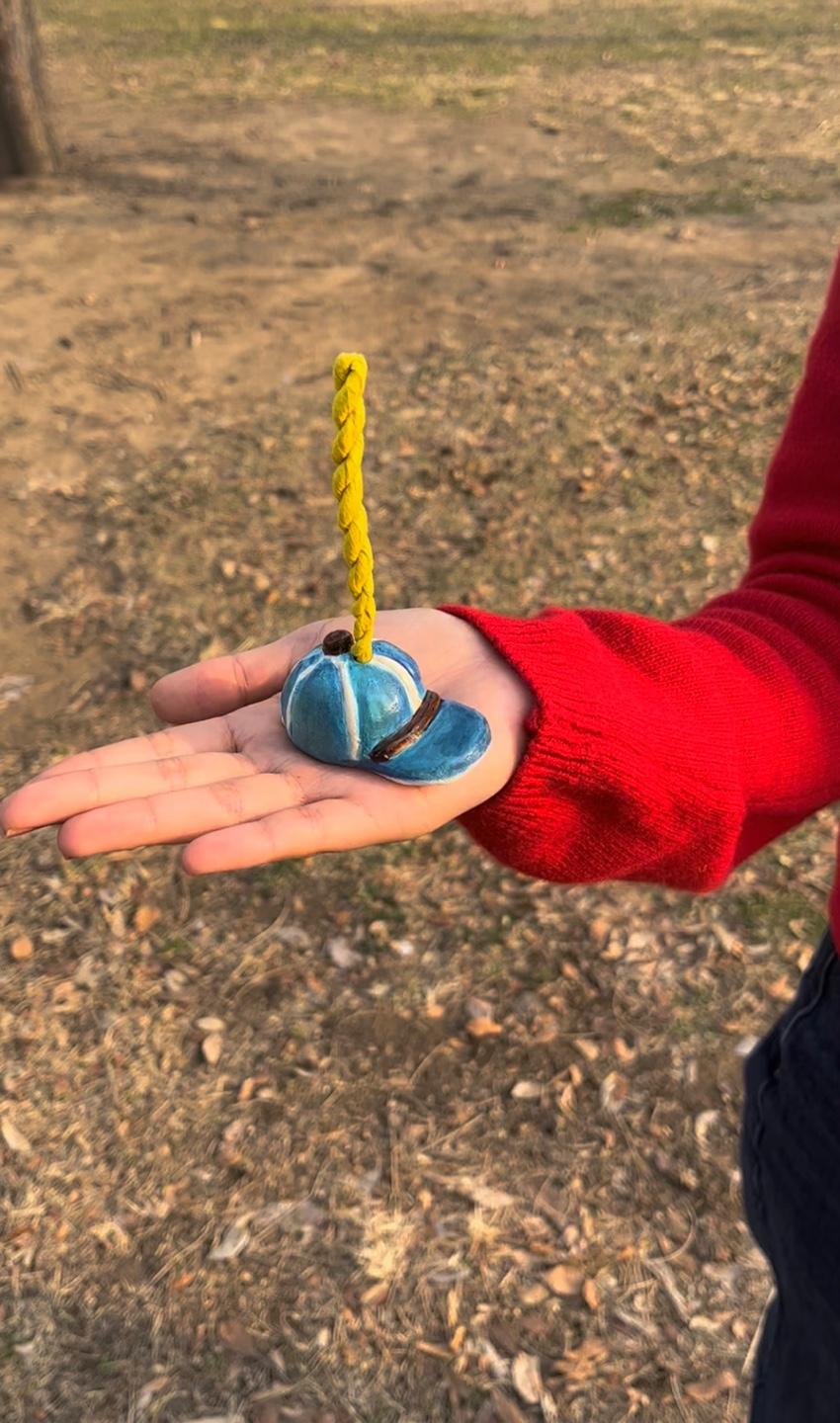 cap incense holder (blue)