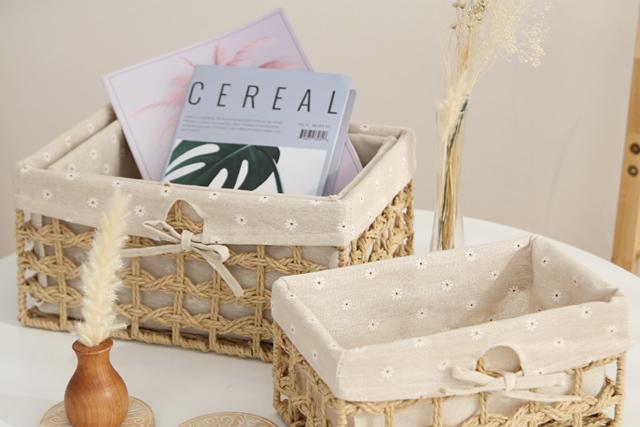 커버 꼬임로프 높은 라탄바구니