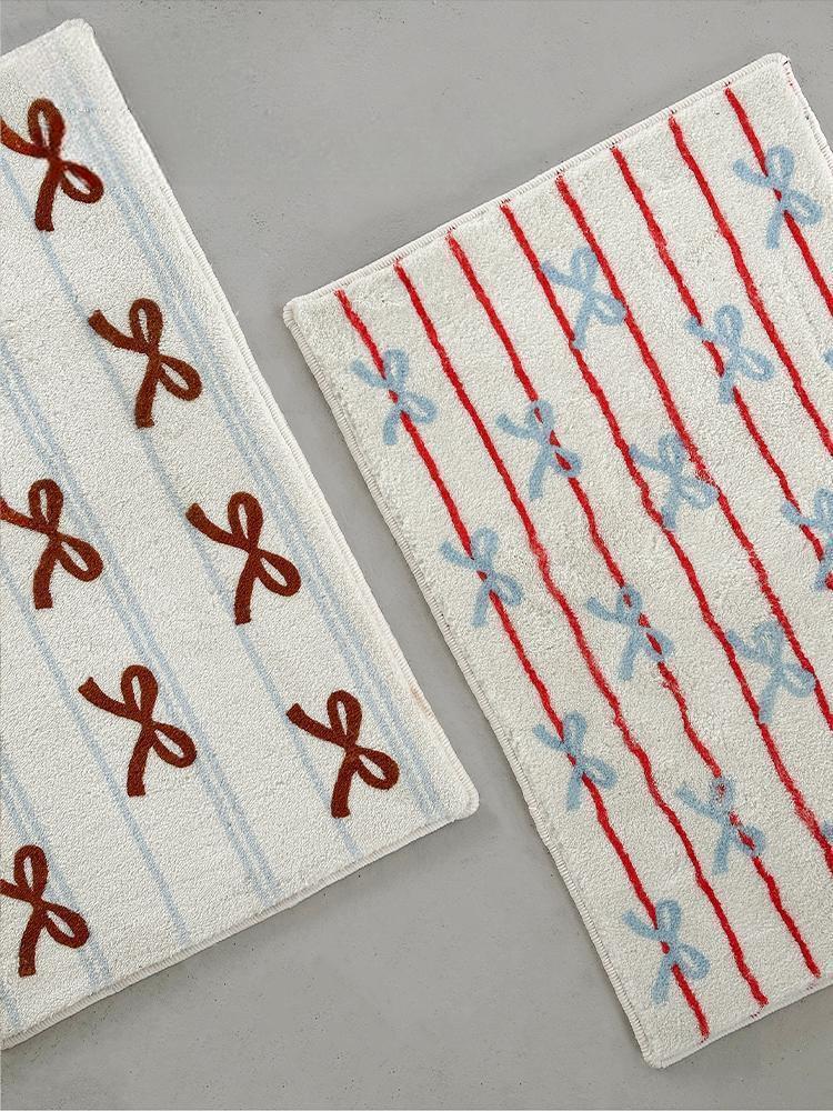 수심 Ribbon Knot Rug(2 color) 리본 낫 스트라이프 러그 사각 카펫