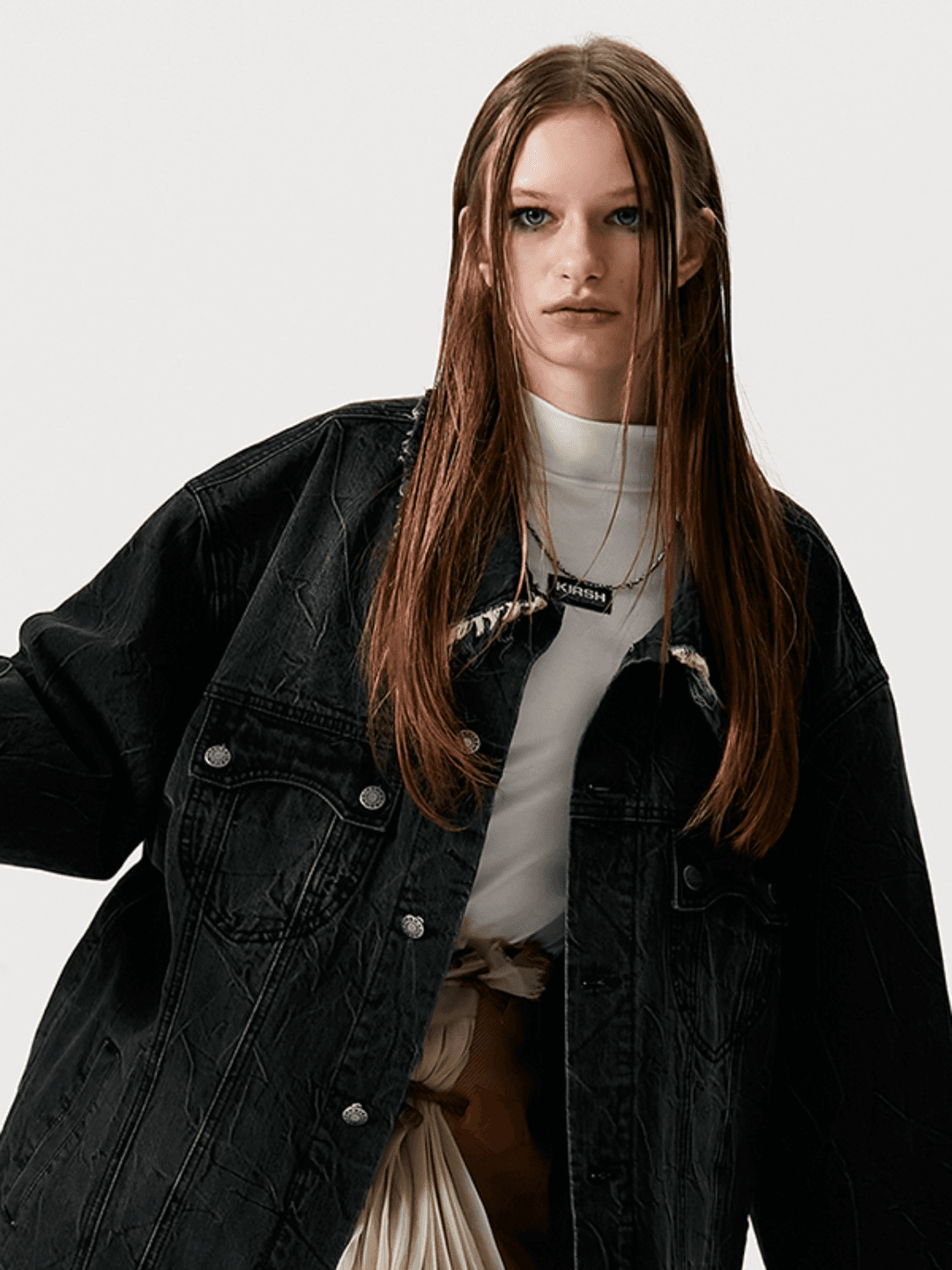 CRACK WASHING DENIM JACKET KA [BLACK]