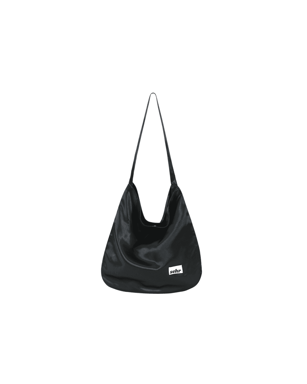 Satin Shoulder Bag (Black)