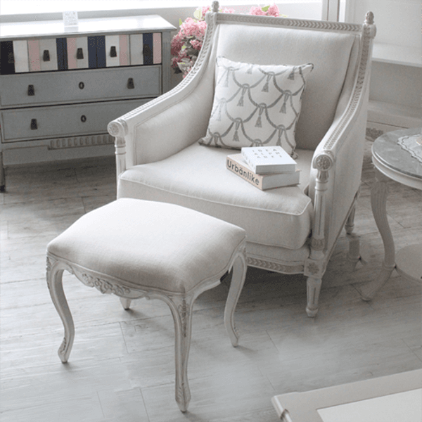 플로라 스툴 - 화이트