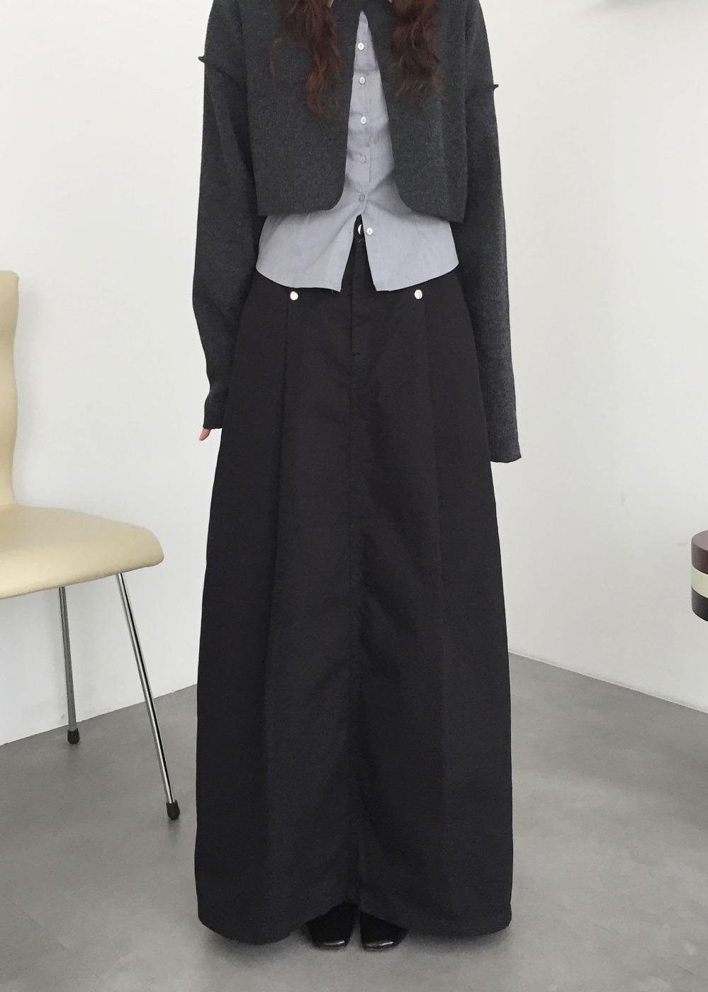 네스 코튼 플레어 맥시 스커트(2colors)