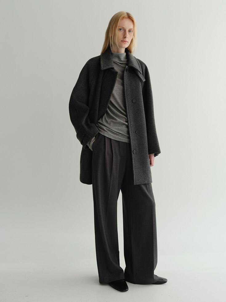 HALF BALMACAAN COAT (CHARCOAL)