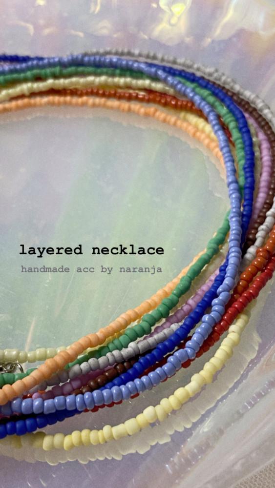 [나랑하] 레이어드 비즈목걸이 layered beads necklace