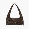 HALTER HOBO_choco brown studded suede