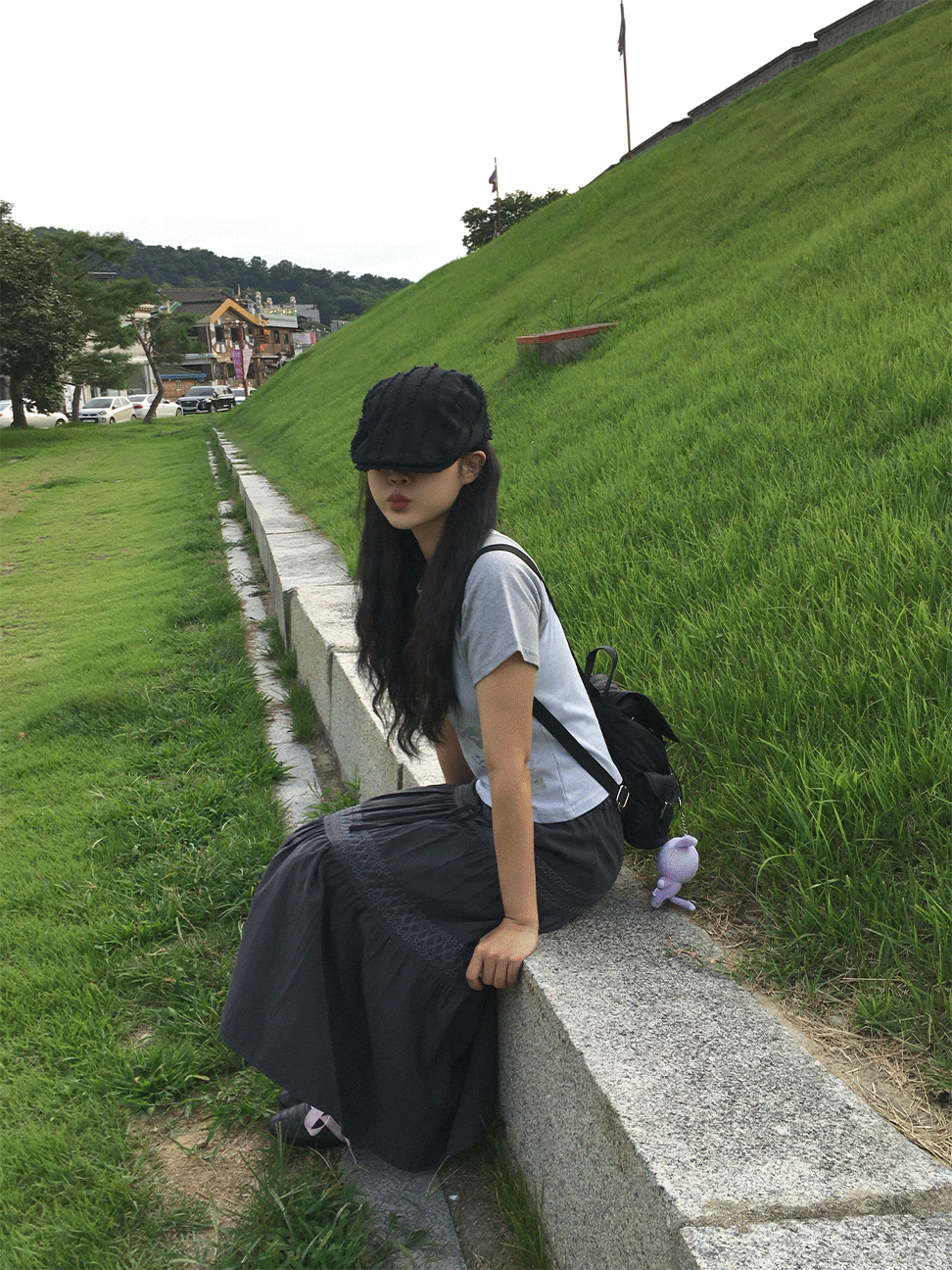 오운마인드 타로 자수 캉캉 스커트 2color [롱스커트/밴딩스커트/빈티지]