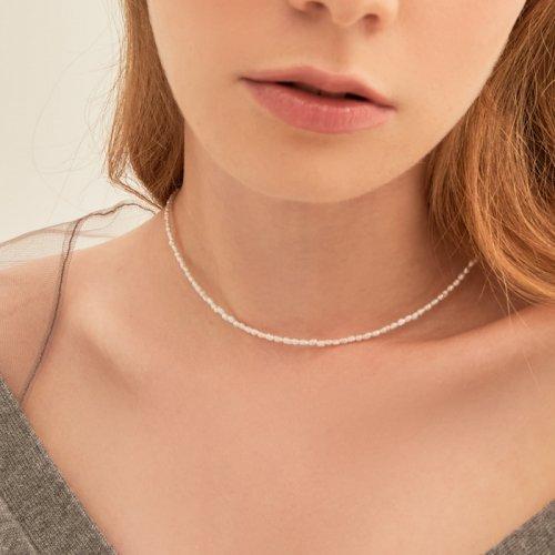 SILVER 미니 담수 진주 목걸이_JAENXK071