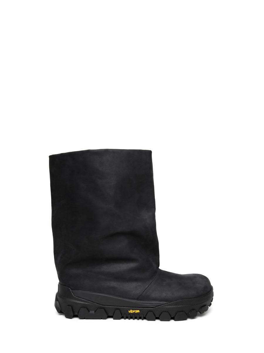 [10월 29일 순차 발송] VIBRAM GRUNGE LEATHER SHORT BOOTS BLACK