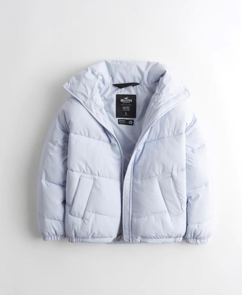 HOLLISTER PUFFER JACKET 385479 Light Blue
