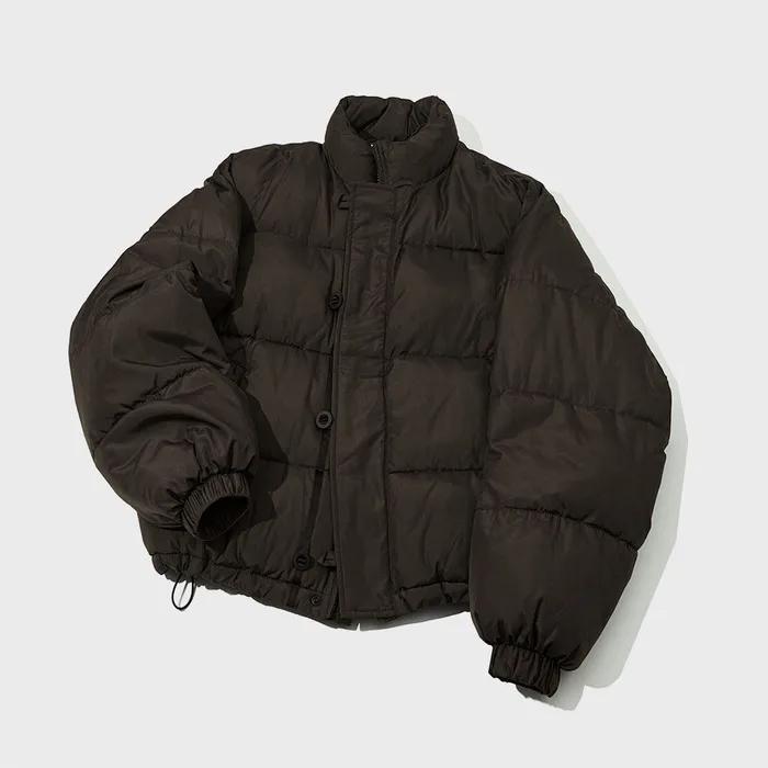 (UNISEX)더블 어드저스트 버튼 숏 패딩 점퍼 [BROWN]_SEJP005BROWN