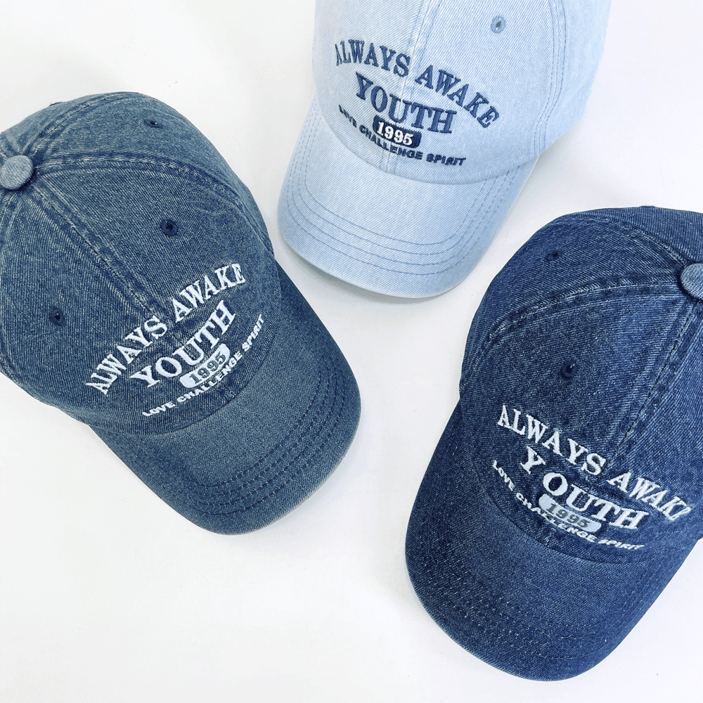 [4col/일부당일] 워시드 데님 얼웨이즈 남녀공용 볼캡 모자