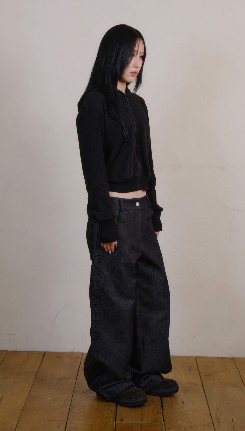 ECHO LINE DENIM PANTS (BLACK)
