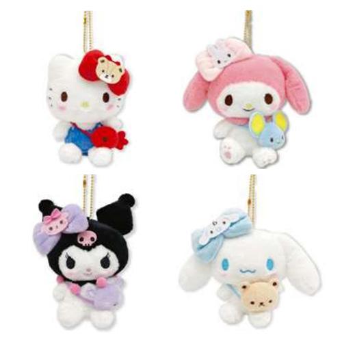 [산리오] 트윈룩 마스코트 홀더 인형 헬로키티 마이멜로디 쿠로미 시나모롤