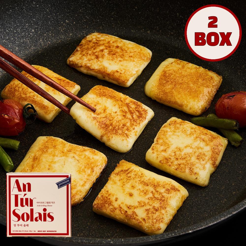 [2 BOX]앙투어솔레 아일랜드 구워먹는 치즈 300g 자연방목 목초유 100% 슬라이스 x 3장