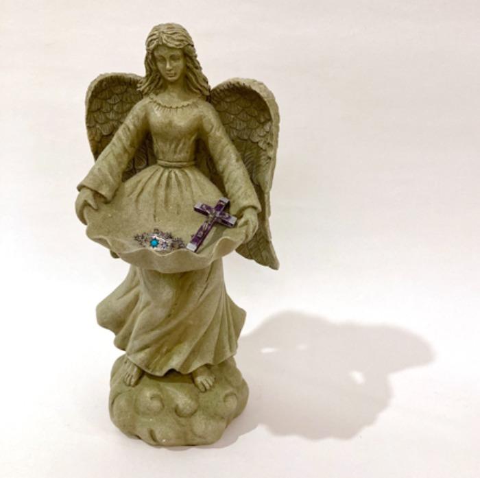 [FRANCE]70s antique “Angel” hand-made soap & acc plate statue.