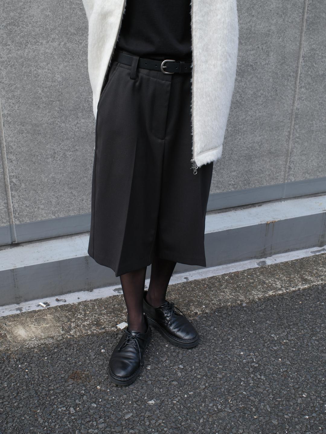 wool long bermuda pants (charcoal)