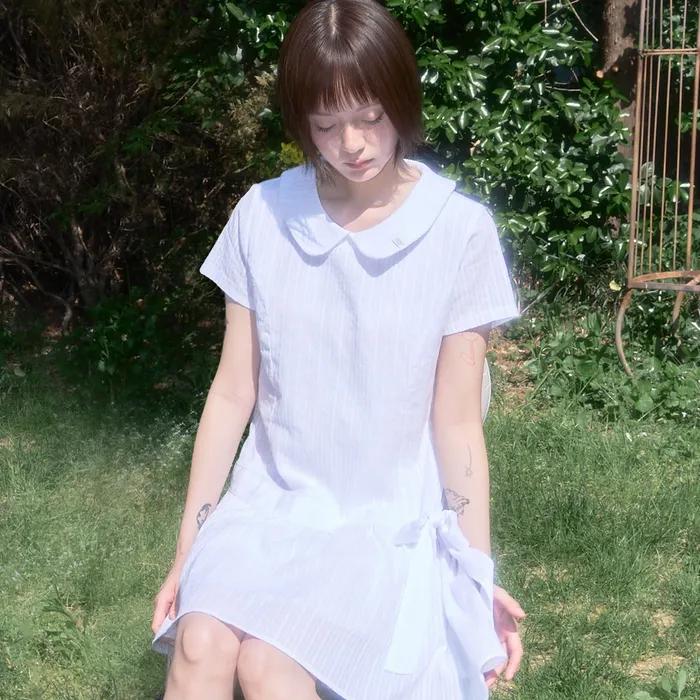 RIBBON LOW-RISE MINI DRESS (WHITE) F25QD821