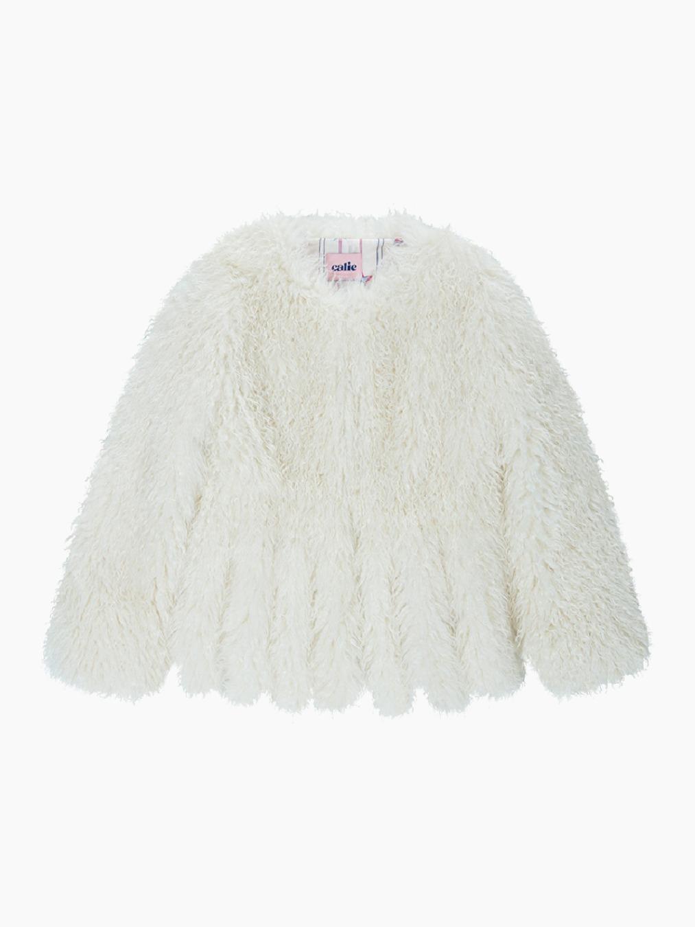 TAIL POINT FUR JACKET IVORY