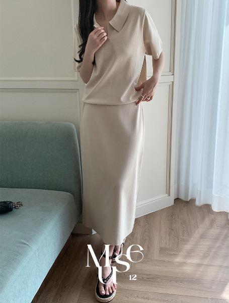 [Muse12]쿨링 카라 스커트 세트