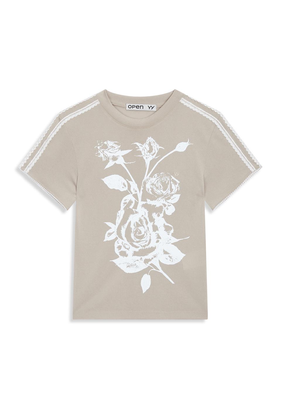 ROSE BABY TEE, BEIGE