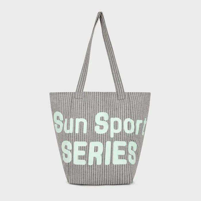 SSS Cotton Tote Grey Stripe