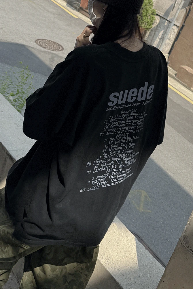 suede 워시드 하프티셔츠