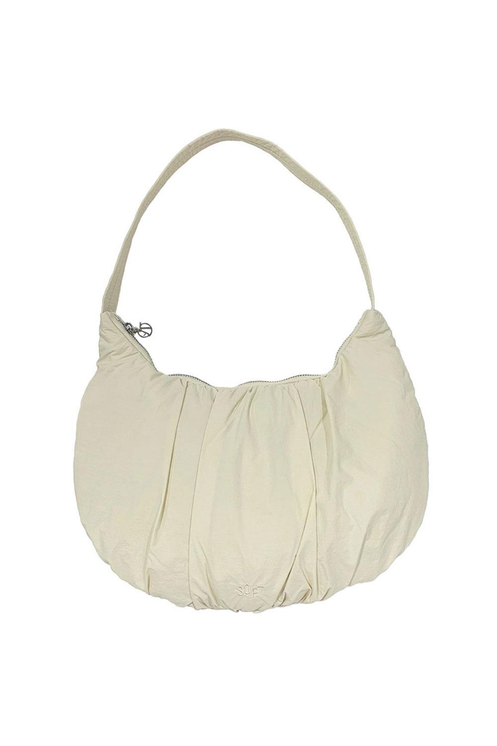 SHIRRING HALF MOON BAG [CREAM]