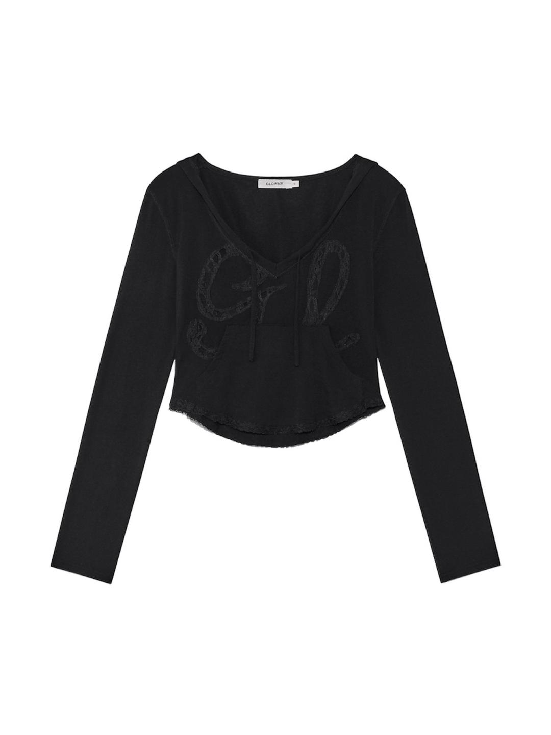 MUFFIN HOODIE TOP (BLACK)