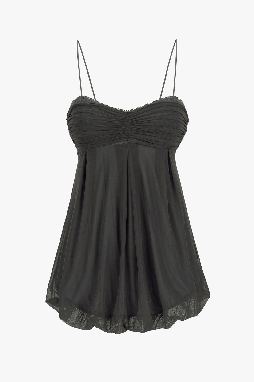 [3차 재입고] Mesh Fluff Mini Top *Stone Gray