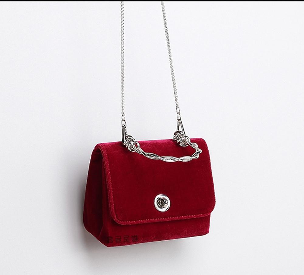 ZARA 레드벨벳 체인 숄더겸 크로스백 미니 자라핸드백