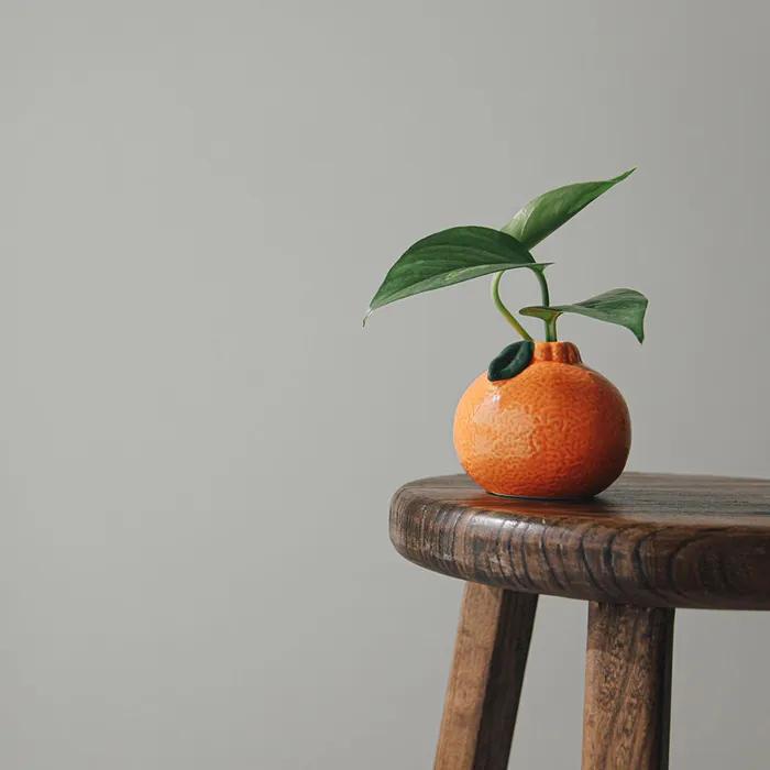 스킨답서스 오렌지세라믹화분 천연가습식물